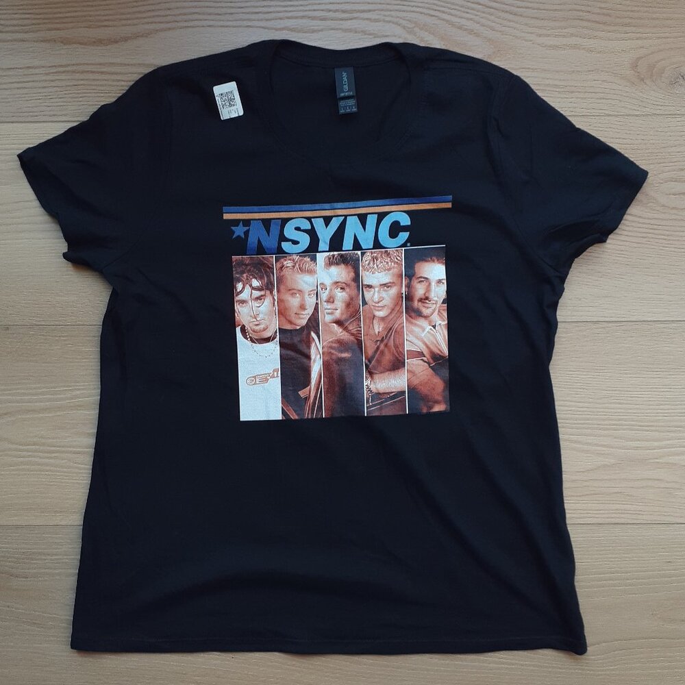 NSYNC Debut Alum Cover New Women's Large Black T-Shirt